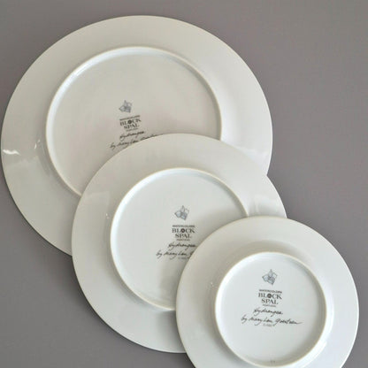 Block Spal "Hydrangea" Dinner, Salad & Bread Plate, Set of 3, c1982-91 Portugal