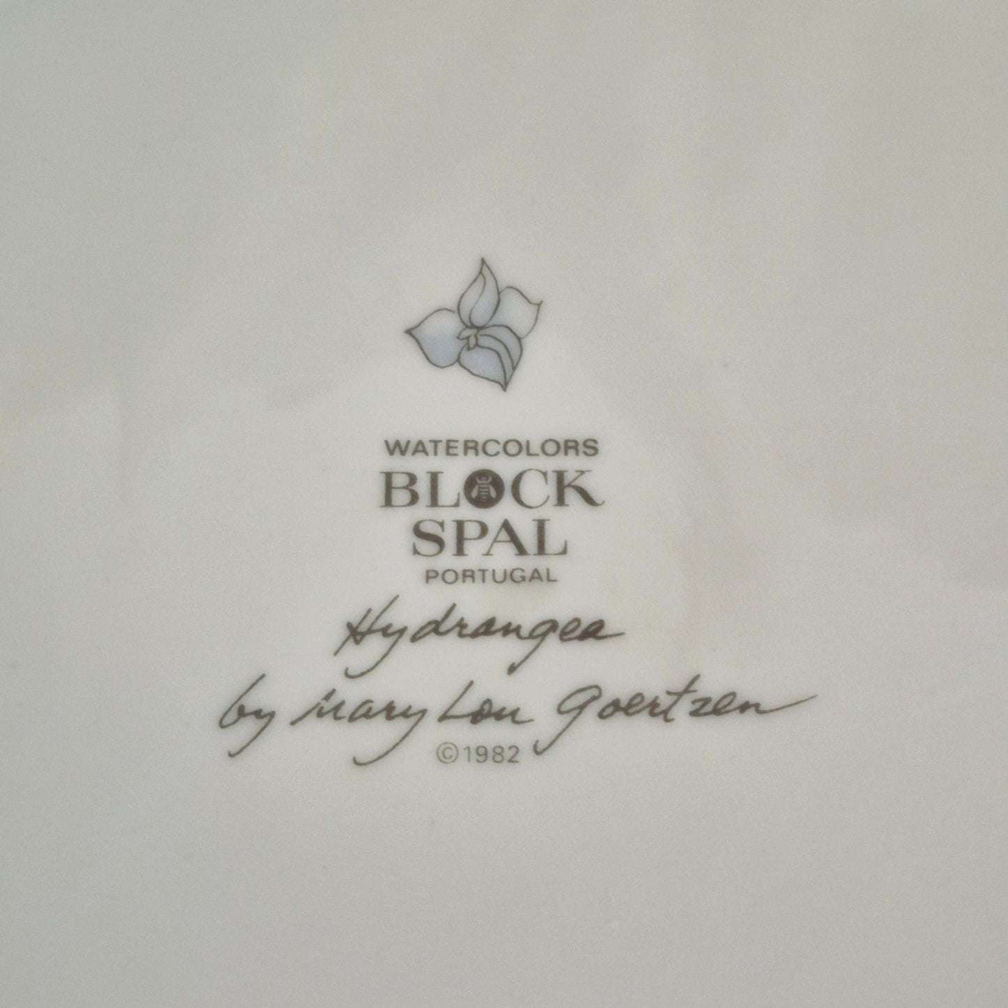 Block Spal "Hydrangea" Dinner, Salad & Bread Plate, Set of 3, c1982-91 Portugal