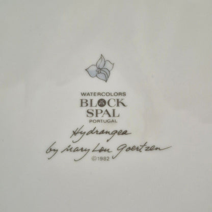 Block Spal "Hydrangea" Dinner, Salad & Bread Plate, Set of 3, c1982-91 Portugal