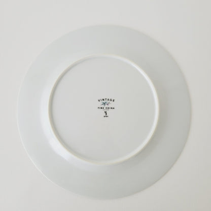 Vintage Blue & Green Leaf Dinner Plate Set of 2, Japan c. 1970s