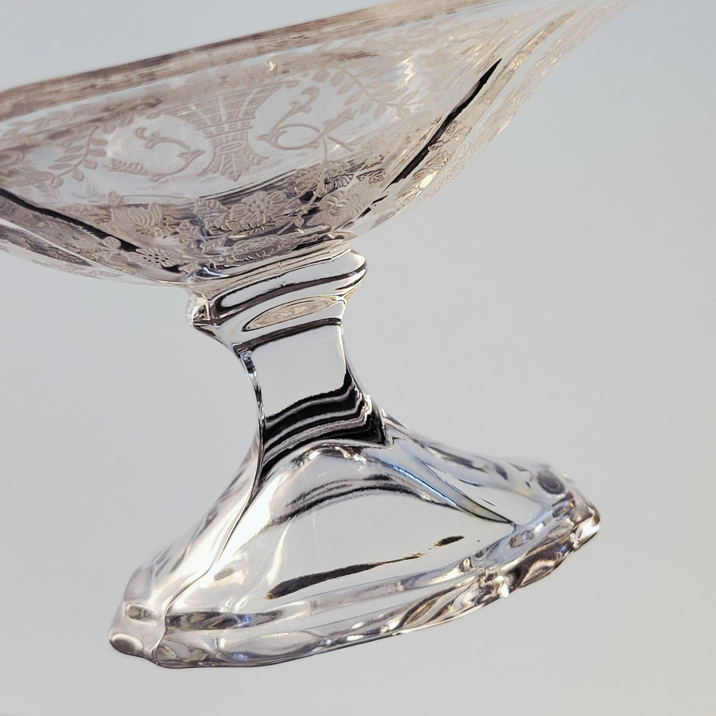 Cambridge Glass "Portia Clear" Cheese Stand, c.1920-50s USA