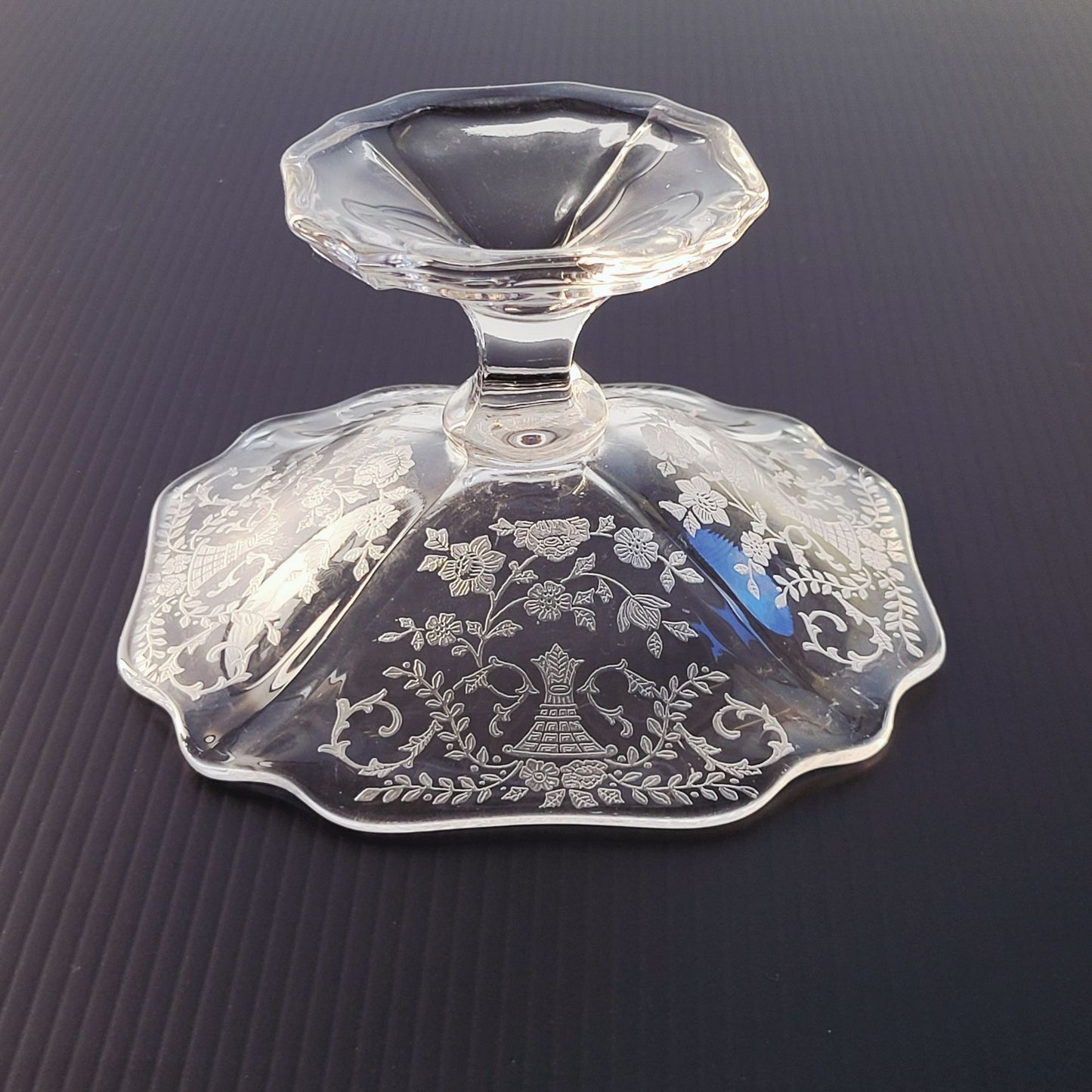 Cambridge Glass "Portia Clear" Cheese Stand, c.1920-50s USA