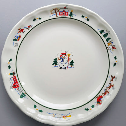 Pfaltzgraff Snow Village Dinner Plate, Set of 2, c.1990s