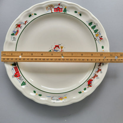 Pfaltzgraff Snow Village Dinner Plate, Set of 2, c.1990s