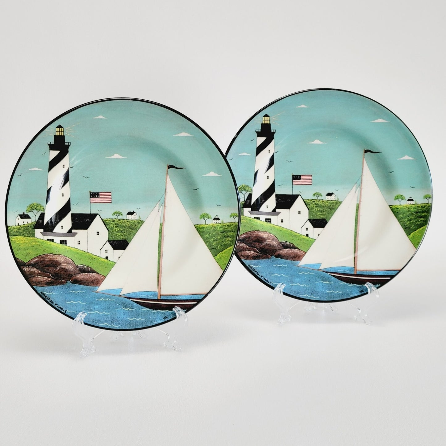 Sakura Coastal Breeze Plastic Salad Plate, Set of 2