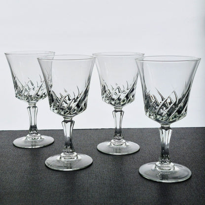 Cristal D'Arques "Flammes" Crystal Wine Glass, Set of 4, France
