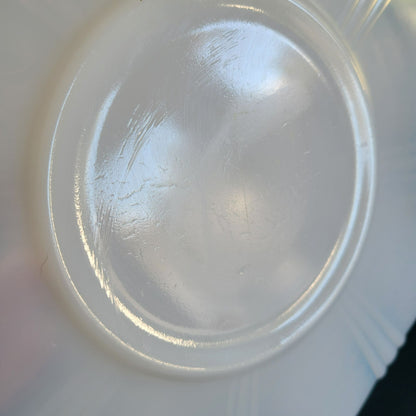 MacBeth-Evans White Opalescent Glass Chop Plate, c.1930-36 USA