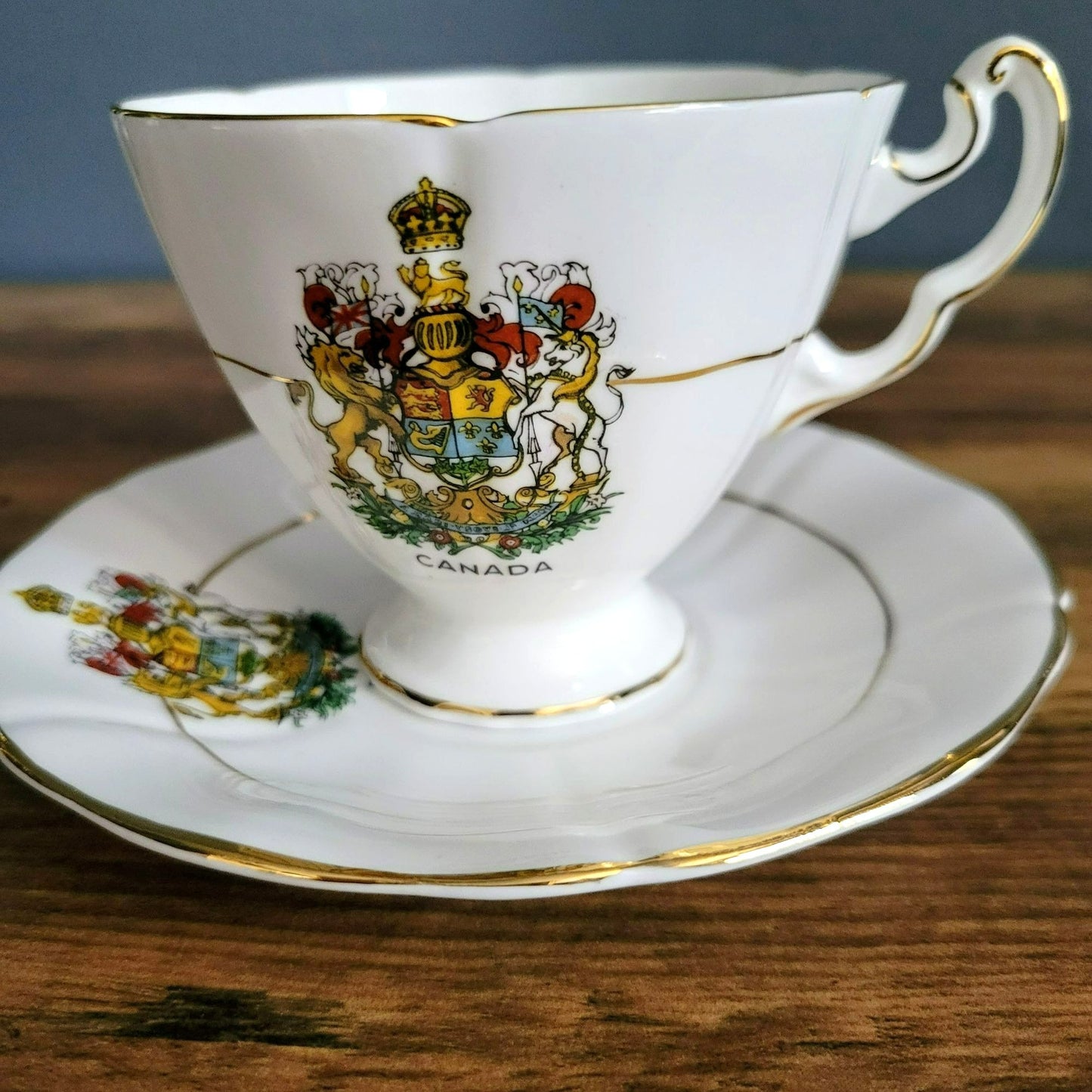 Royal Adderley Arms of Canada Teacup & Saucer, Made in England