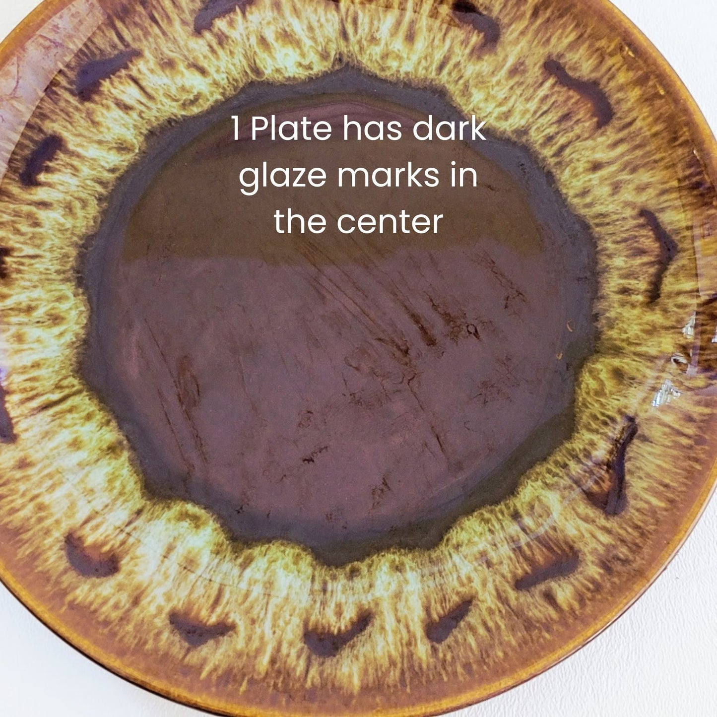 Canonsburg Pottery Brown Drip Glaze Salad Plate Set of 4