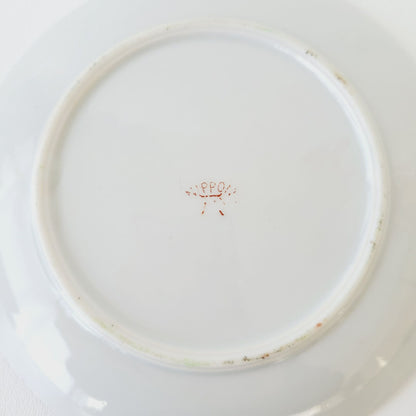 Nippon Kutani Landscape Teacup & Saucers,  Hand Painted Japanese Mountain Lake Scene