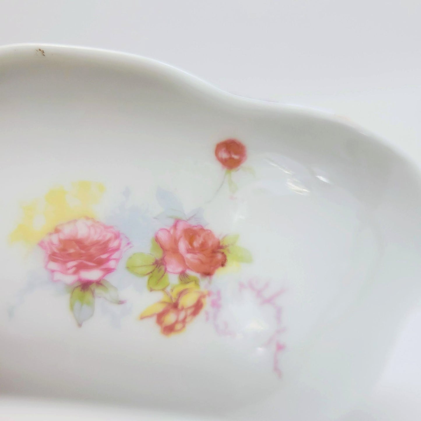 Antique Limoges Shabby Chic Floral Bowl, Heavy Gold Trim, Embossed Edging, Hand Painted Pink Roses, c1890-1902 France by Jean Pouyat