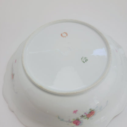 Antique Limoges Shabby Chic Floral Bowl, Heavy Gold Trim, Embossed Edging, Hand Painted Pink Roses, c1890-1902 France by Jean Pouyat