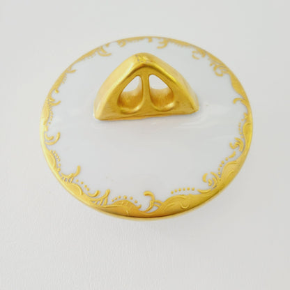 Hand Painted German White & Heavy Gold Chocolate Pot