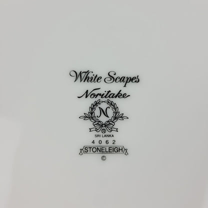 Noritake Stoneleigh Salad Plate, Embossed Scroll Band & Platinum Rings