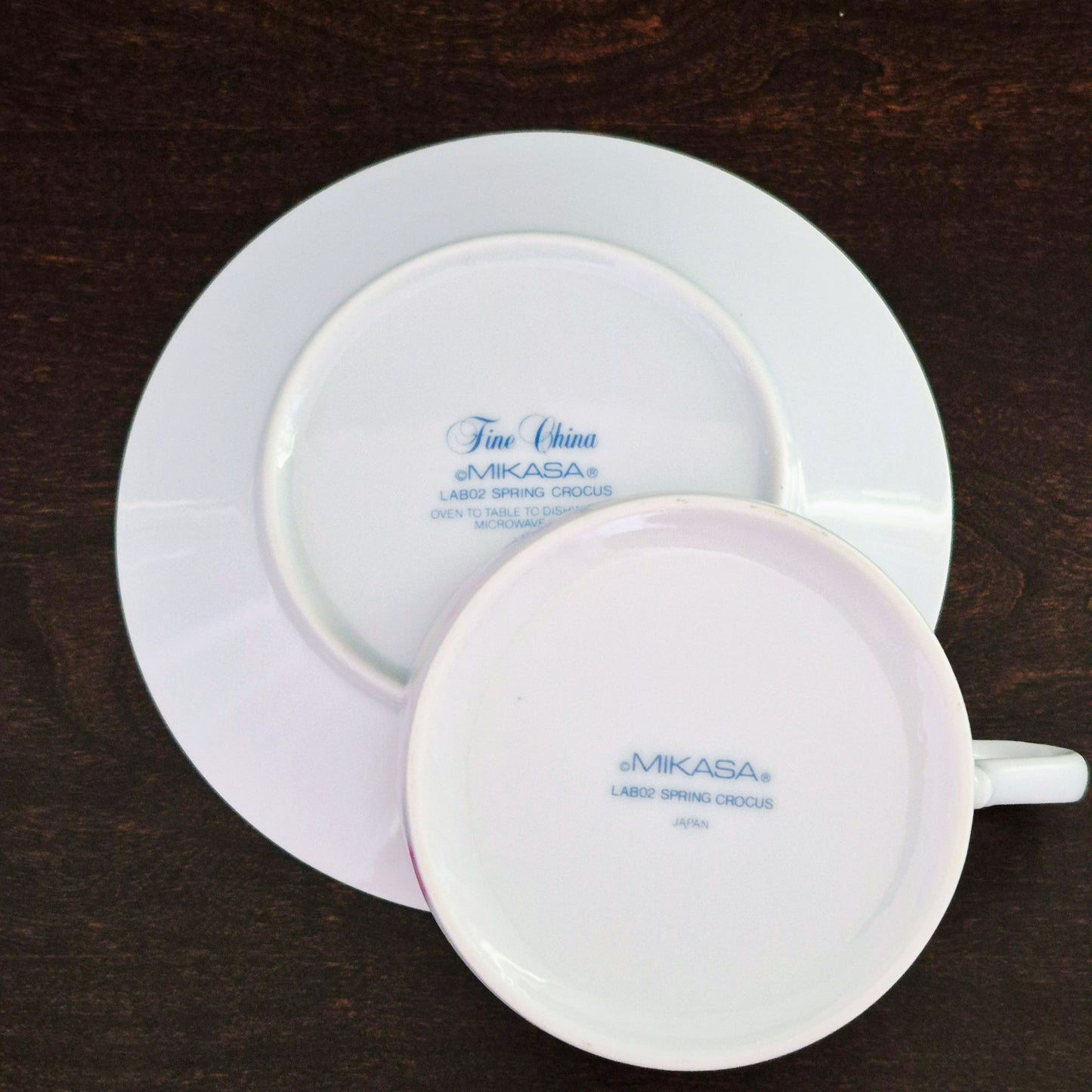 Mikasa Spring Crocus Cup & Saucer, 2 Sets, c.1984-87 Japan