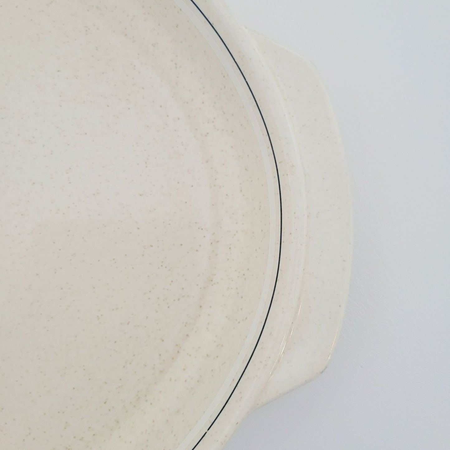 Lenox Silhouette 15" Oval Roaster, Speckled Beige, c.1977-87 USA