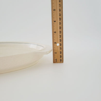 Lenox Silhouette 15" Oval Roaster, Speckled Beige, c.1977-87 USA