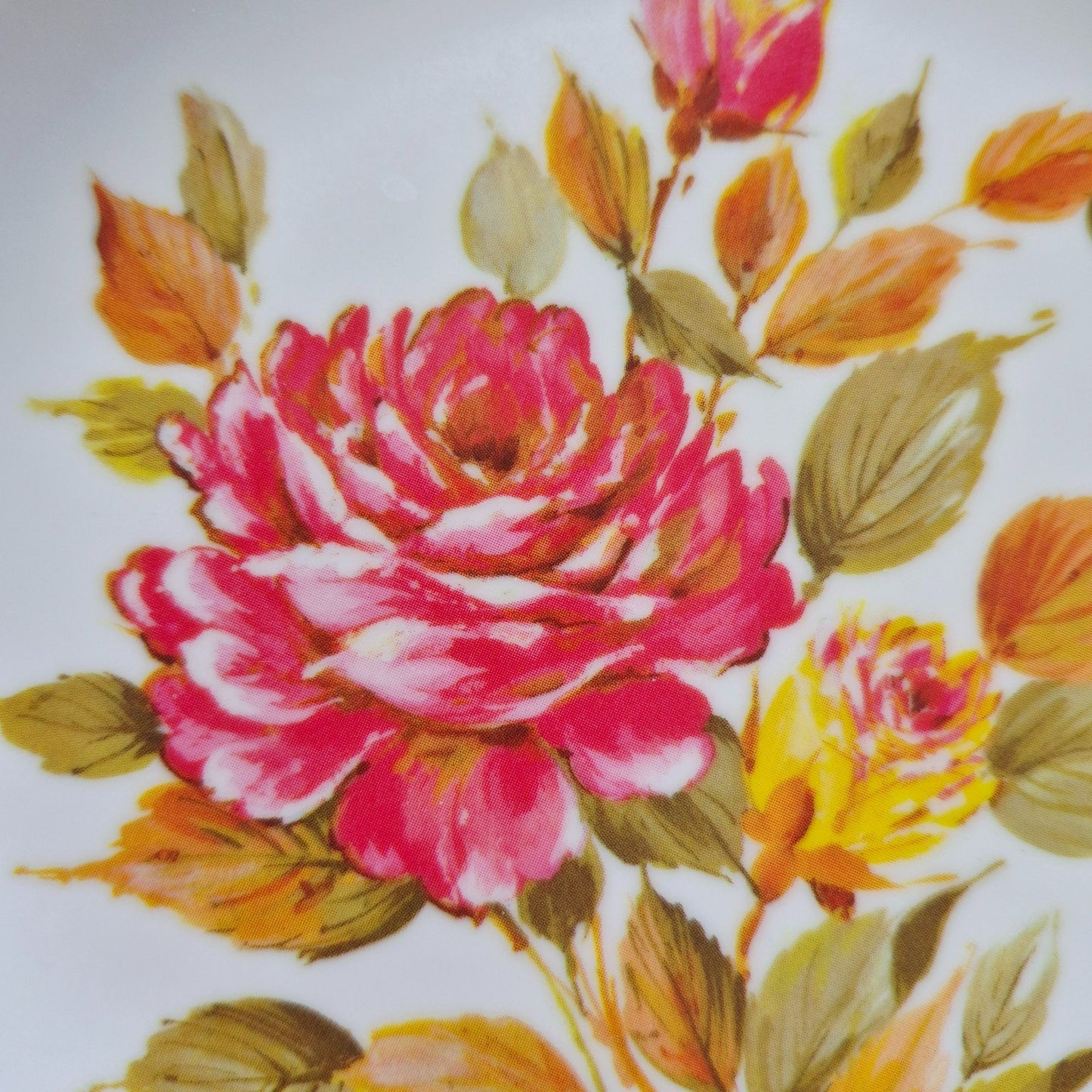Vintage Floral Melamine Bread Plate Set of 4, USA Made