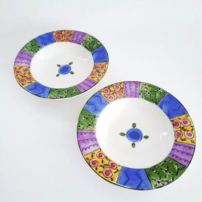 Sango The Sweet Shoppe Pecan Pie Rim Soup Bowl, Set of 2, c.1999-2002