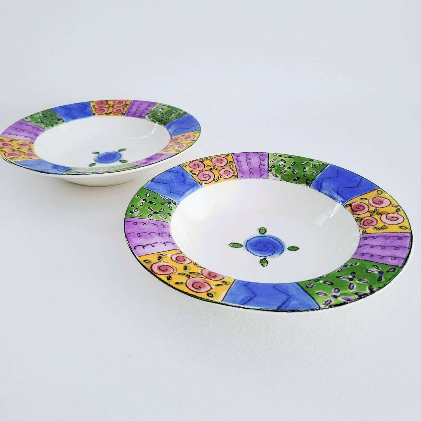 Sango The Sweet Shoppe Pecan Pie Rim Soup Bowl, Set of 2, c.1999-2002