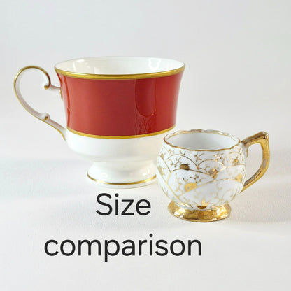 Vintage German Porcelain Demitasse Set, White & Heavy Gold