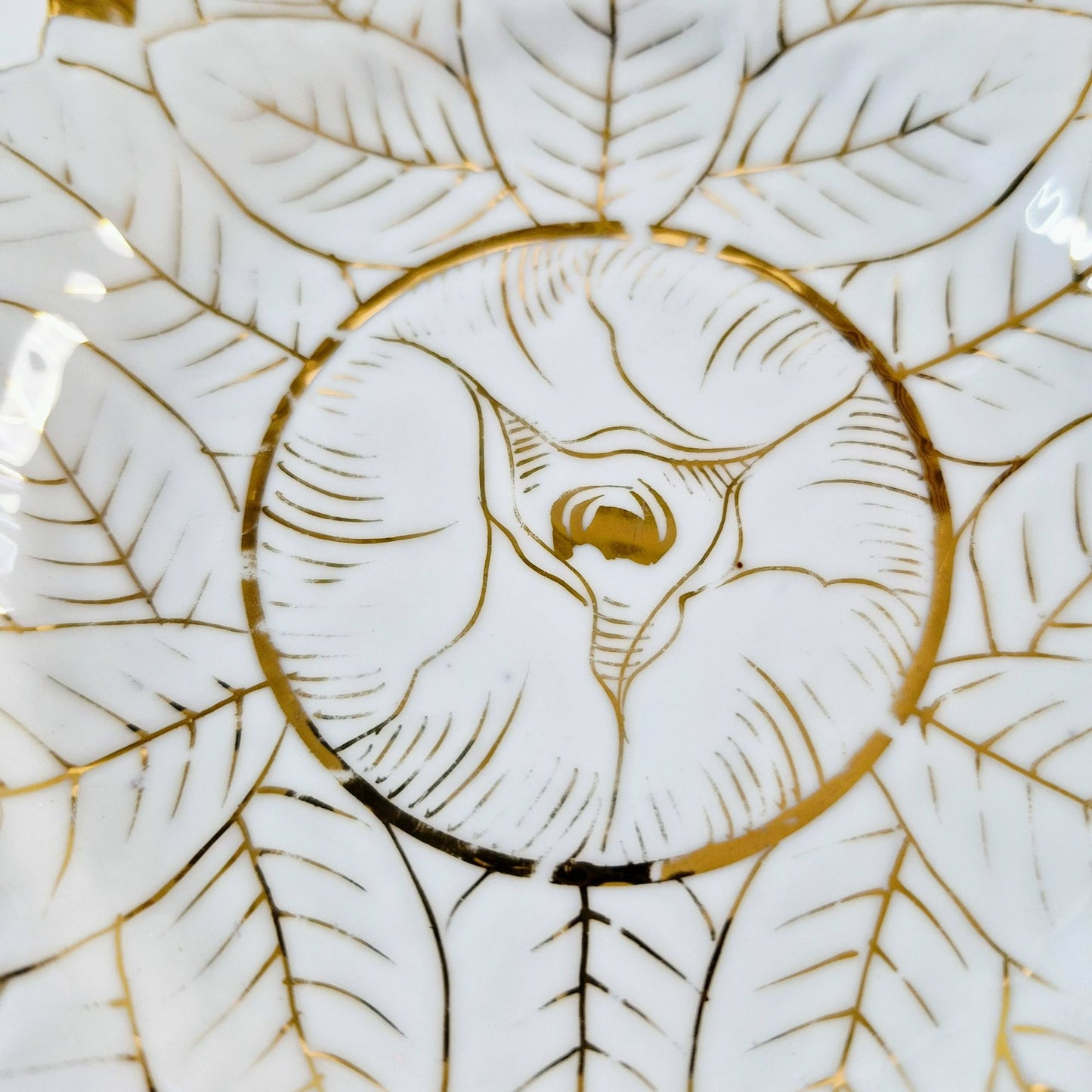 Vintage German Porcelain Demitasse Set, White & Heavy Gold