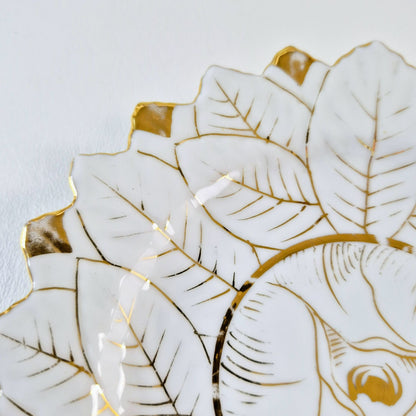 Vintage German Porcelain Demitasse Set, White & Heavy Gold