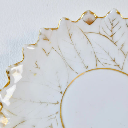 Vintage German Porcelain Demitasse Set, White & Heavy Gold