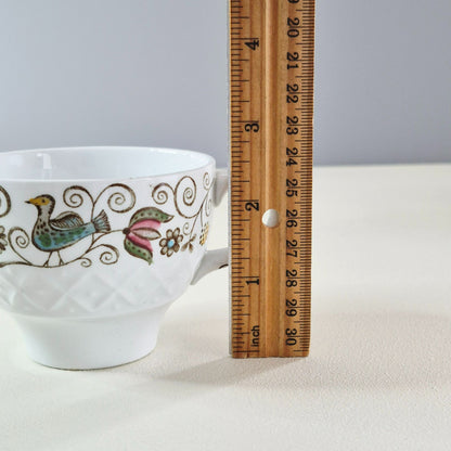 Staffordshire "English Partridge" Cup Set of 3, Made in England