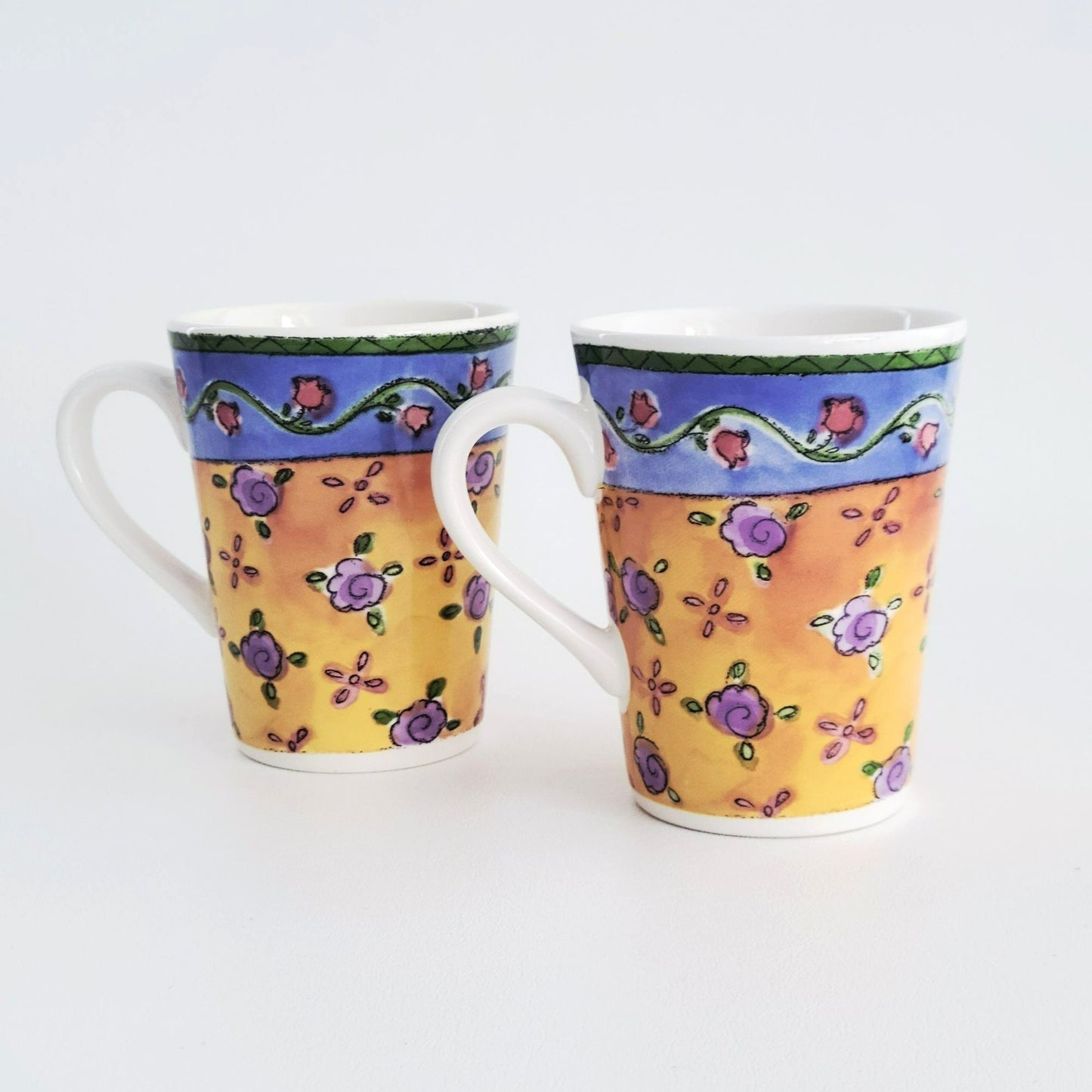 Sango The Sweet Shoppe Cinnamon Swirl Coffee Mug, Set of 2, c.1999-2002