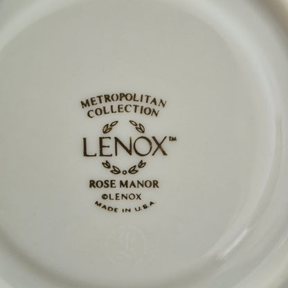 Lenox "Rose Manor Pink" Footed Cup & Saucer, 2 Sets,  c.1985-99 USA