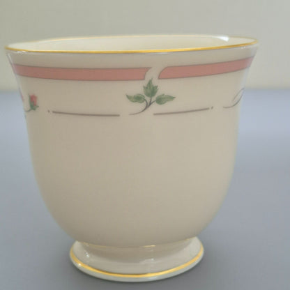 Lenox "Rose Manor Pink" Footed Cup & Saucer, 2 Sets,  c.1985-99 USA