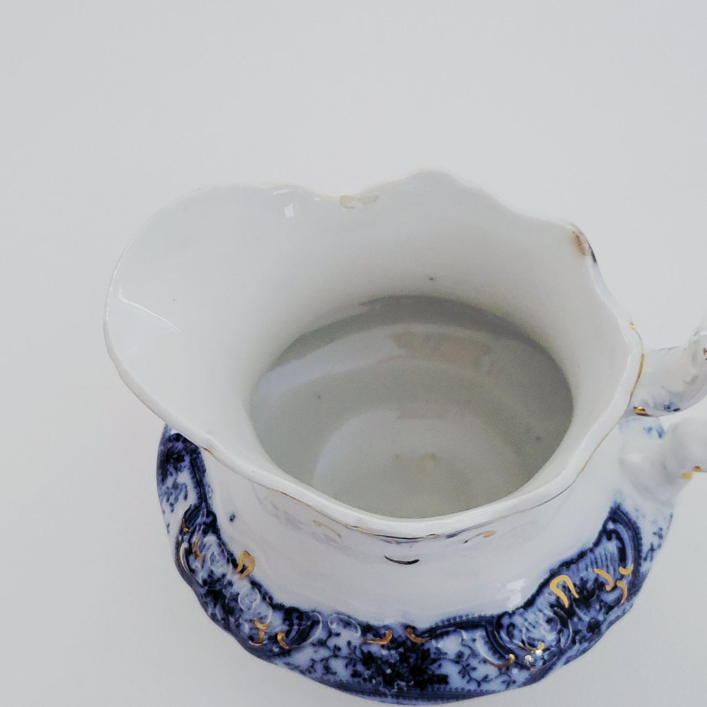 Antique Meakin Flow Blue YORK Creamer, England c. Early 1900s