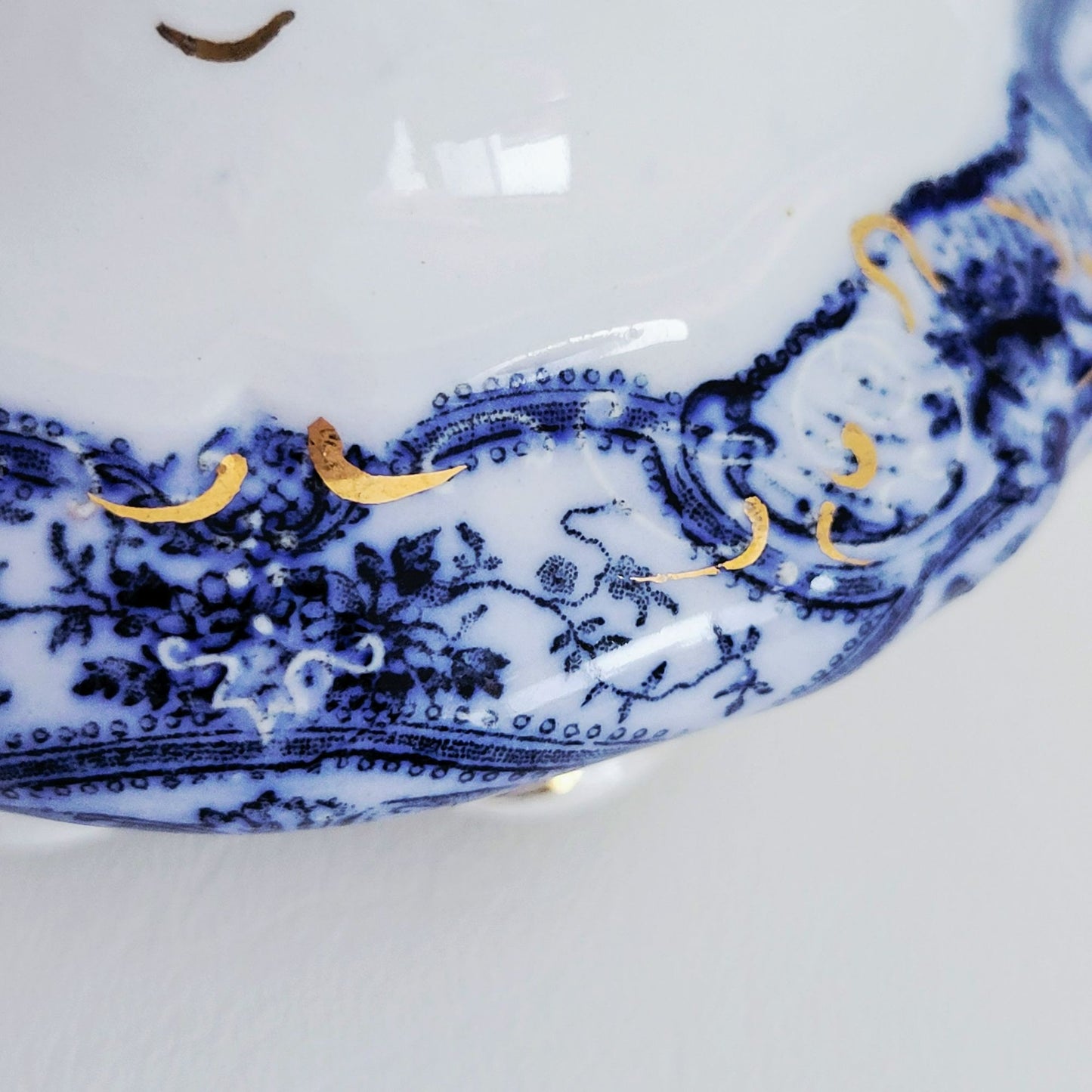 Antique Meakin Flow Blue YORK Creamer, England c. Early 1900s