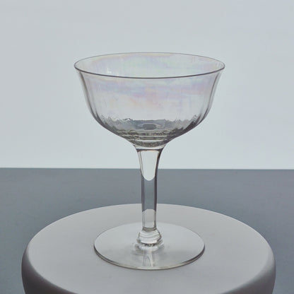 Fostoria "Mother of Pearl" Iridescent Coupe Champagne Set, c1931-43 United States