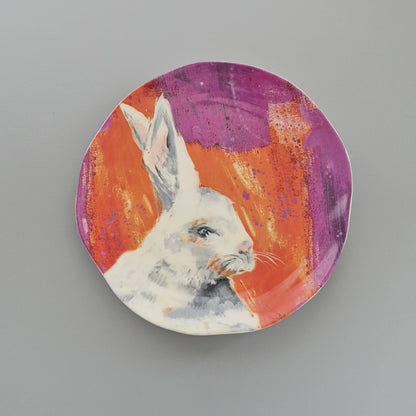 Anthropologie "Winter Fauna" Rabbit Salad Plate, Discontinued