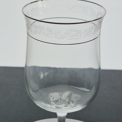 Lenox "Moonspun" Crystal Goblet Set of 2, c.1975-89 USA