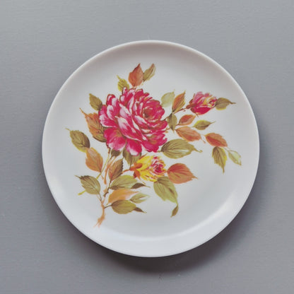 Vintage Floral Melamine Plate Set of 4, USA