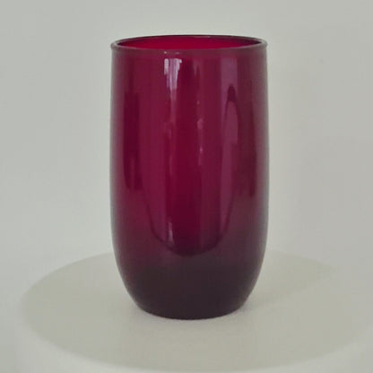 Anchor Hocking "Roly Poly Royal Ruby" Tumbler Glasses, Set of 4, c.1940s-60s USA