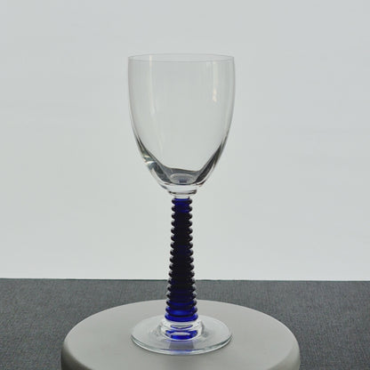 Cobalt Blue & Clear Textured Goblet, Set of 2
