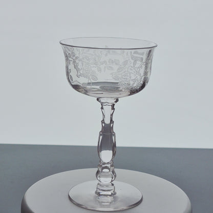 Fostoria "Willowmere" Coupe Champagne Set, c.1938-1970 United States