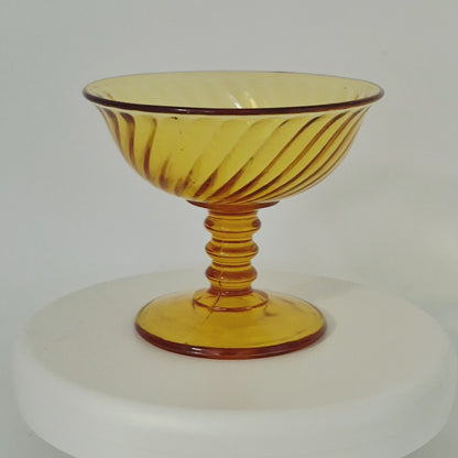 Imperial Glass "Twisted Optic" Champagne/Tall Sherbet Glass Set, c.1927-30 USA