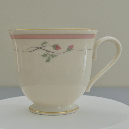 Lenox "Rose Manor Pink" Footed Cup Set of 2, c.1985-99 USA