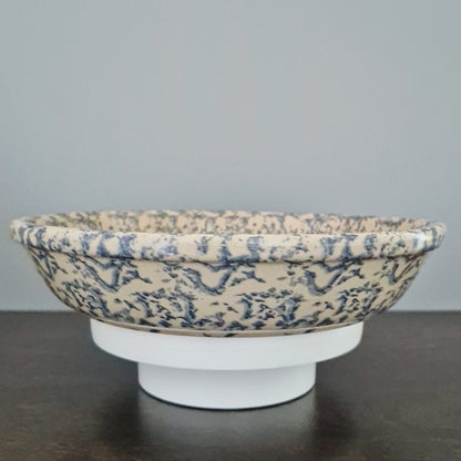 Robinson-Ransbottom "Spongeware Blue"  9" Pie Baking Plate, USA Made