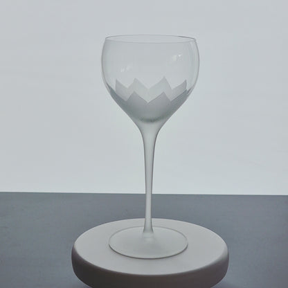 Frosted Petal & Stem Balloon Shaped Wine Glass Set