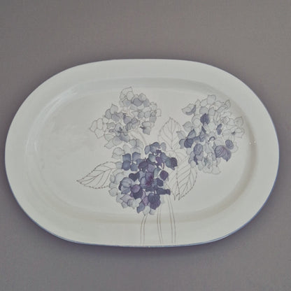 Block Spal "Hydrangea" 15" Oval Serving Platter, c.1982-91 Portugal