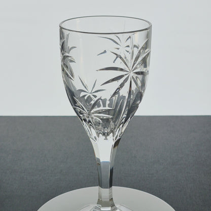 Godinger "Palm" Crystal Goblet Set of 2, c.2000s Czech Republic