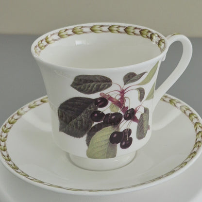 Queen's "Hookers Fruit" Black Cherry Cup & Saucer, 2 Sets, c.1980s England