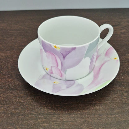 Mikasa Spring Crocus Cup & Saucer, 2 Sets, c.1984-87 Japan