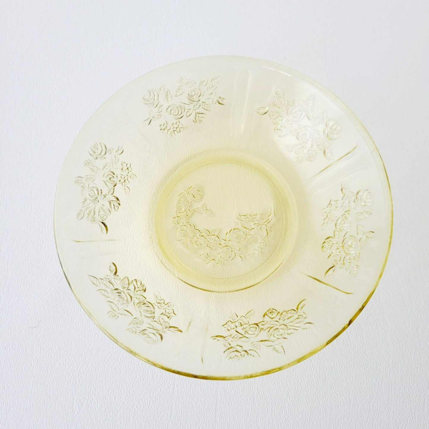 Federal Glass Dessert Dessert Bowl Set of 2,  Sharon Cabbage Rose Pattern, c.1930s USA